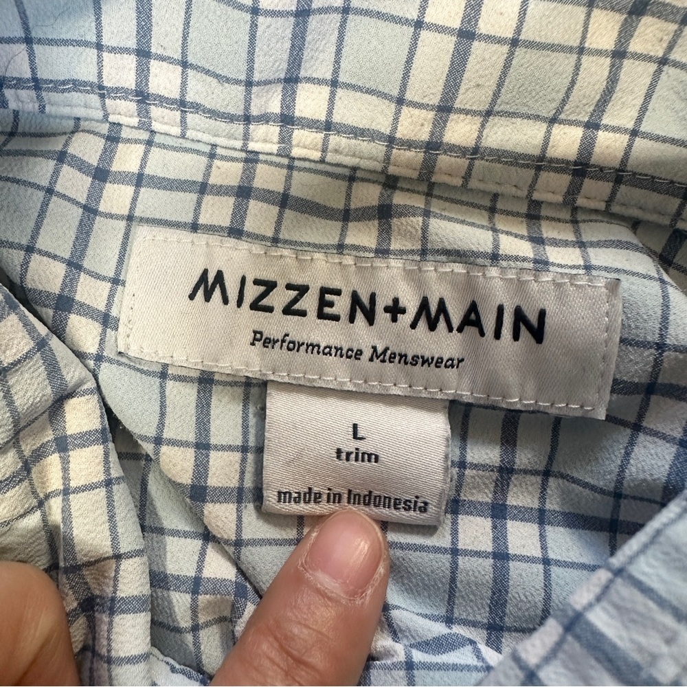 Mizzen+Main Men’s Performance Lightweight Leeward Dress Shirt Longsleeve Blue L - Picture 10 of 16